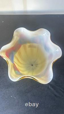 Contemporary Medium Sized Heavy Mouth Blown Glass Vase