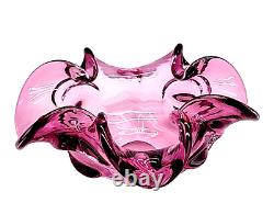 Cyan Design Abbie Pink Medium blown glass bowl UNIQUE SHAPE Murano Style Home De