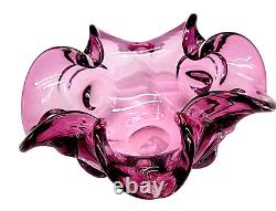 Cyan Design Abbie Pink Medium blown glass bowl UNIQUE SHAPE Murano Style Home De