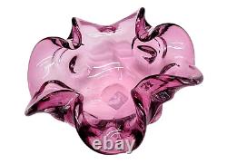 Cyan Design Abbie Pink Medium blown glass bowl UNIQUE SHAPE Murano Style Home De