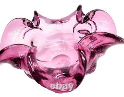 Cyan Design Abbie Pink Medium blown glass bowl UNIQUE SHAPE Murano Style Home De