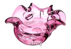 Cyan Design Abbie Pink Medium blown glass bowl UNIQUE SHAPE Murano Style Home De