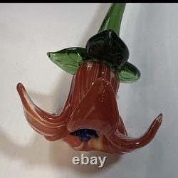 DEFECTIVE Lot Of 12 Vtg Murano Style Hand Blown Art Glass Long Stem Flo G3D