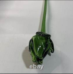 DEFECTIVE Lot Of 12 Vtg Murano Style Hand Blown Art Glass Long Stem Flo G3D