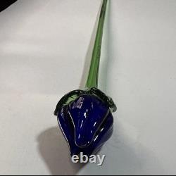 DEFECTIVE Lot Of 12 Vtg Murano Style Hand Blown Art Glass Long Stem Flo G3D