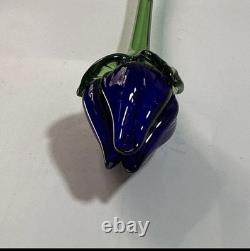 DEFECTIVE Lot Of 12 Vtg Murano Style Hand Blown Art Glass Long Stem Flo G3D