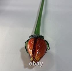 DEFECTIVE Lot Of 12 Vtg Murano Style Hand Blown Art Glass Long Stem Flo G3D