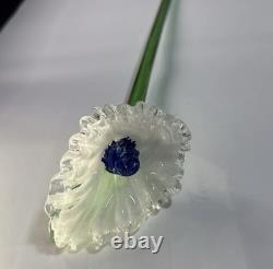 DEFECTIVE Lot Of 12 Vtg Murano Style Hand Blown Art Glass Long Stem Flo G3D