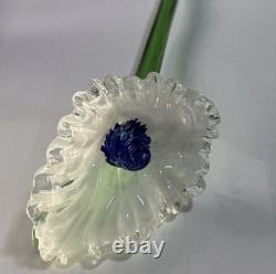 DEFECTIVE Lot Of 12 Vtg Murano Style Hand Blown Art Glass Long Stem Flo G3D