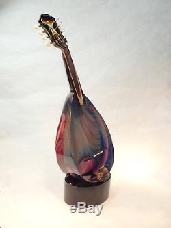 DINO ROSIN Hand Blown Murano Mandolin Art Glass Sculpture Video in description