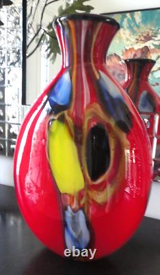 Davide Salvadore Studio Large 18inch Italian Murano Hand Blown Case Glass Vase