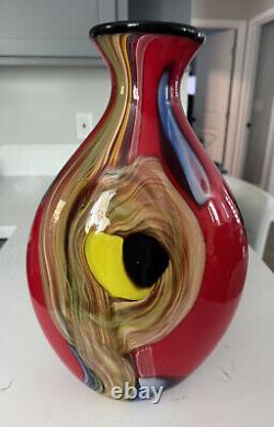 Davide Salvadore Studio Large Italian Murano Hand Blown Case Glass Vase. RARE