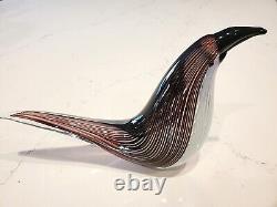 Dino Martens Vintage Murano Art Glass Bird Mezza Filigrana Aureliano Toso 1950