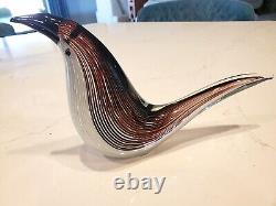 Dino Martens Vintage Murano Art Glass Bird Mezza Filigrana Aureliano Toso 1950