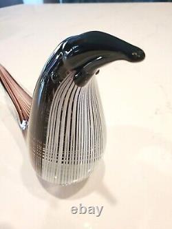 Dino Martens Vintage Murano Art Glass Bird Mezza Filigrana Aureliano Toso 1950