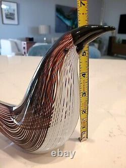 Dino Martens Vintage Murano Art Glass Bird Mezza Filigrana Aureliano Toso 1950