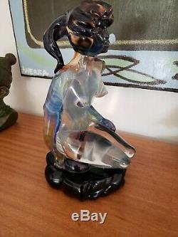Dino Rosin ORIGINAL Hand Blown Murano Glass Double Signed Nude Sculpture