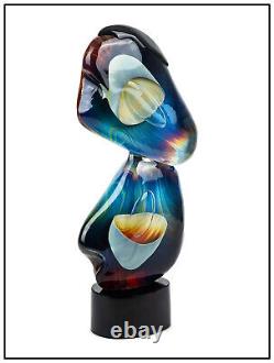 Dino Rosin Original Murano Blown Glass Sculpture Signed Modern Artwork Rocks SBO