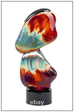 Dino Rosin Original Murano Blown Glass Sculpture Signed Modern Artwork Rocks SBO