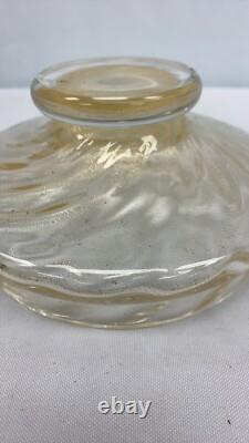 Donghia Murano Hand Blown Glass bowl with24k Gold Dust/sands of Venice Circ07 RARE