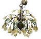 ELABORATE ITALIAN BRASS with HAND BLOWN MURANO GLASS TULIP CHANDELIER 32x28