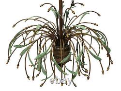 ELABORATE ITALIAN BRASS with HAND BLOWN MURANO GLASS TULIP CHANDELIER 32x28