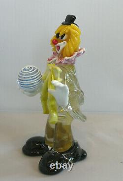 Estevan Rossetto Murano blown art glass vintage large sculpture Clown signed