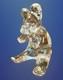 Exceptional Hand Blown Glass Teddy Bear Glows In Black Light Murano Italy
