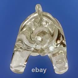 Exceptional Hand Blown Glass Teddy Bear Glows In Black Light Murano Italy