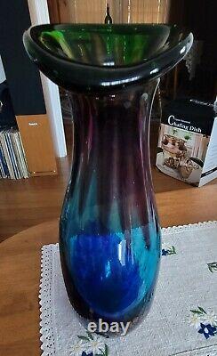 Exceptional MID Century Modern, Murano Italy, 15 Hand Blown Art Glass Vase