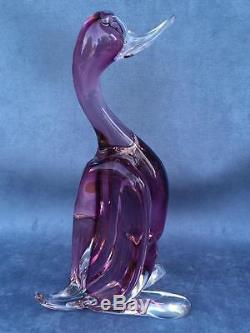 Exceptionally Large Archimede Seguso Murano Glass Duck Hand Blown Italian Glass