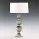 Exquisite Hand Blown Grey Murano Italy Venetian Glass Table Lamp, 31''H