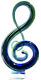 Exquisite Hand Blown Murano Layered Art Glass Fused Sculpture Music Note 12