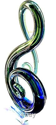Exquisite Hand Blown Murano Layered Art Glass Fused Sculpture Music Note 12