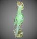 Exquisite Murano Art Glass Exotic Parrot Cockatoo Green & Gold Aventurine Bird