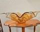 Exquisite Murano Hand Blown Amber Crystal Flower Bowl Centerpiece