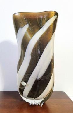 Exquisite Vintage Signed Murano Seguso Viro'Capo Nord' Art Glass Vase Rare