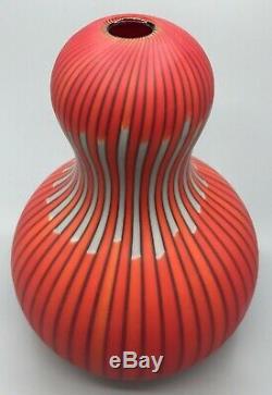 Exrare Murano Salviati Large Vase Red/grey/black Signed! Hand Blown! Stunning