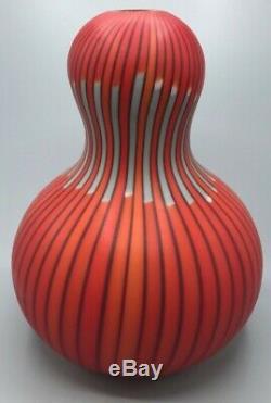 Exrare Murano Salviati Large Vase Red/grey/black Signed! Hand Blown! Stunning