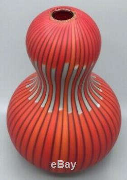 Exrare Murano Salviati Large Vase Red/grey/black Signed! Hand Blown! Stunning