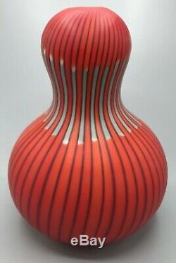 Exrare Murano Salviati Large Vase Red/grey/black Signed! Hand Blown! Stunning