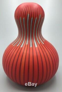 Exrare Murano Salviati Large Vase Red/grey/black Signed! Hand Blown! Stunning