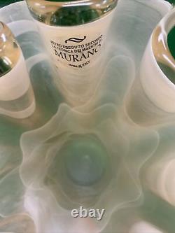 Extra Large Peach Cream Swirl 16 Murano Hand Blown Vase Made In Italy
