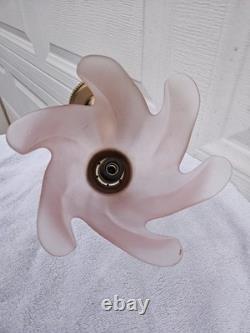F. FABBIAN Frosted Hand-Blown Pink Glass Murano Made in Italy Wall Sconces