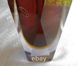 FAB Very Lg 11 1/2 MURANO Art Glass Vase Neodymiium Faceted Sommerso Hand Blown