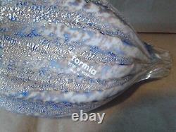 FABULOUS VINTAGE VETRI DI MURANO FORMIA DUCK MADE IN ITALY 9.5 SILVER and BLUE