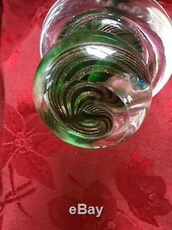 FLAWLESS Exquisite MURANO Italy Glass Cone CHRISTMAS TREE Green Gold SWIRLS