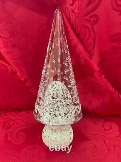 FLAWLESS MURANO Italy Barbini Bullicante Art Crystal CHRISTMAS TREE Aventurine