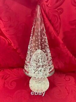 FLAWLESS MURANO Italy Barbini Bullicante Art Crystal CHRISTMAS TREE Aventurine