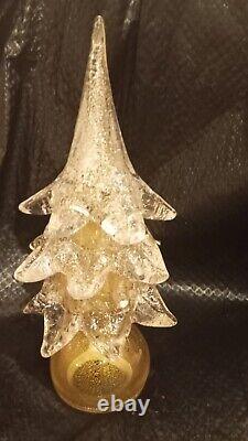 FLAWLESS Stunning MURANO Italy Art Glass Clear Gold Crystal CHRISTMAS TREE